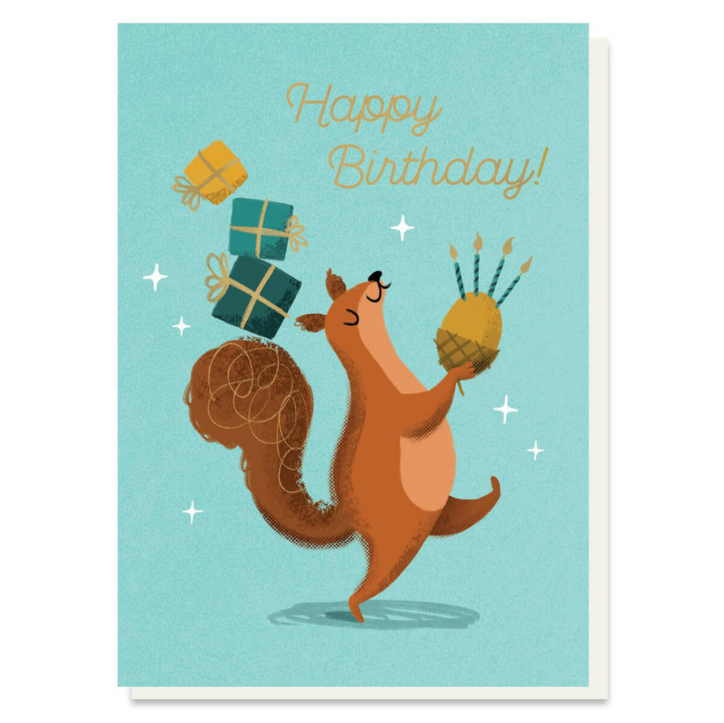 Nutty Squirrel Birthday Greetings Card by Stormy Knight