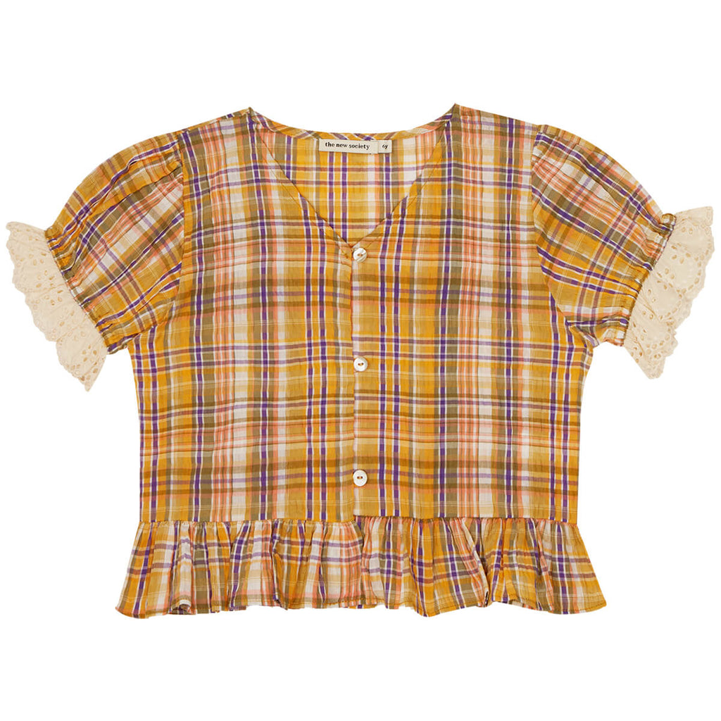 Andrea Top in Multicolour Check by The New Society