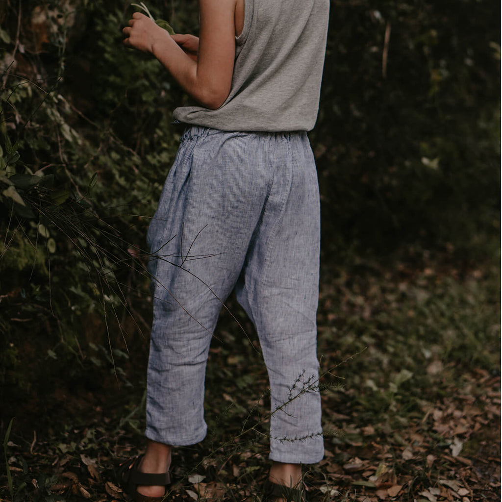 The Linen Trouser in French Stripe by The Simple Folk
