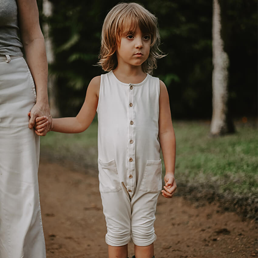The Free-Range Playsuit in Undyed by The Simple Folk