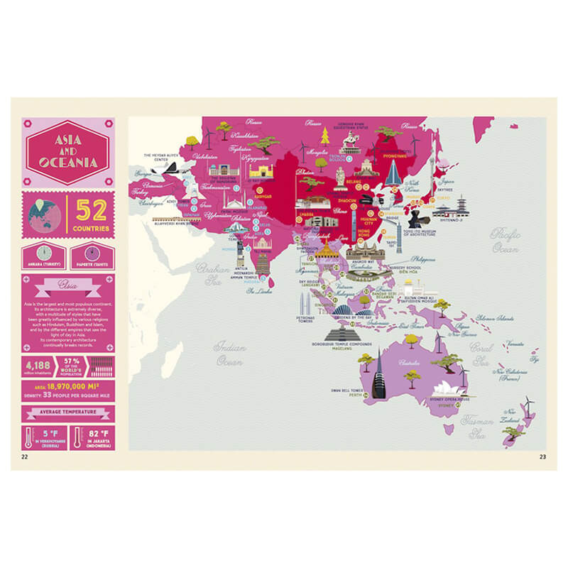 The Illustrated Atlas Of Architecture And Marvelous Monuments by Sarah Tavernier & Alexandre Verhille