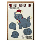 Christmas Cat Pop Out Decoration And Christmas Card by The Pop Out Card Company