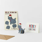 Christmas Cat Pop Out Decoration And Christmas Card by The Pop Out Card Company