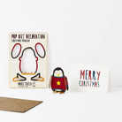 Christmas Penguin Pop Out Decoration And Christmas Card by The Pop Out Card Company
