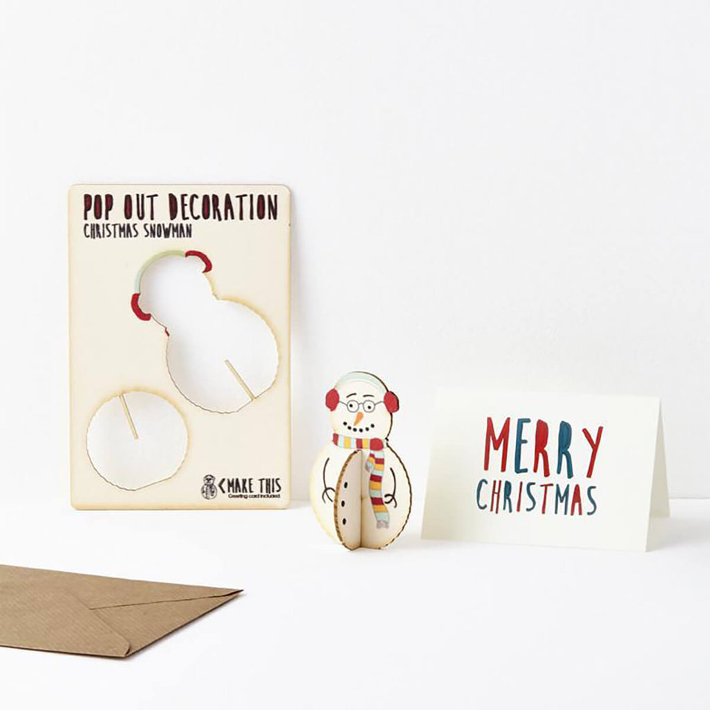 Snowman Pop Out Decoration And Christmas Card by The Pop Out Card Company