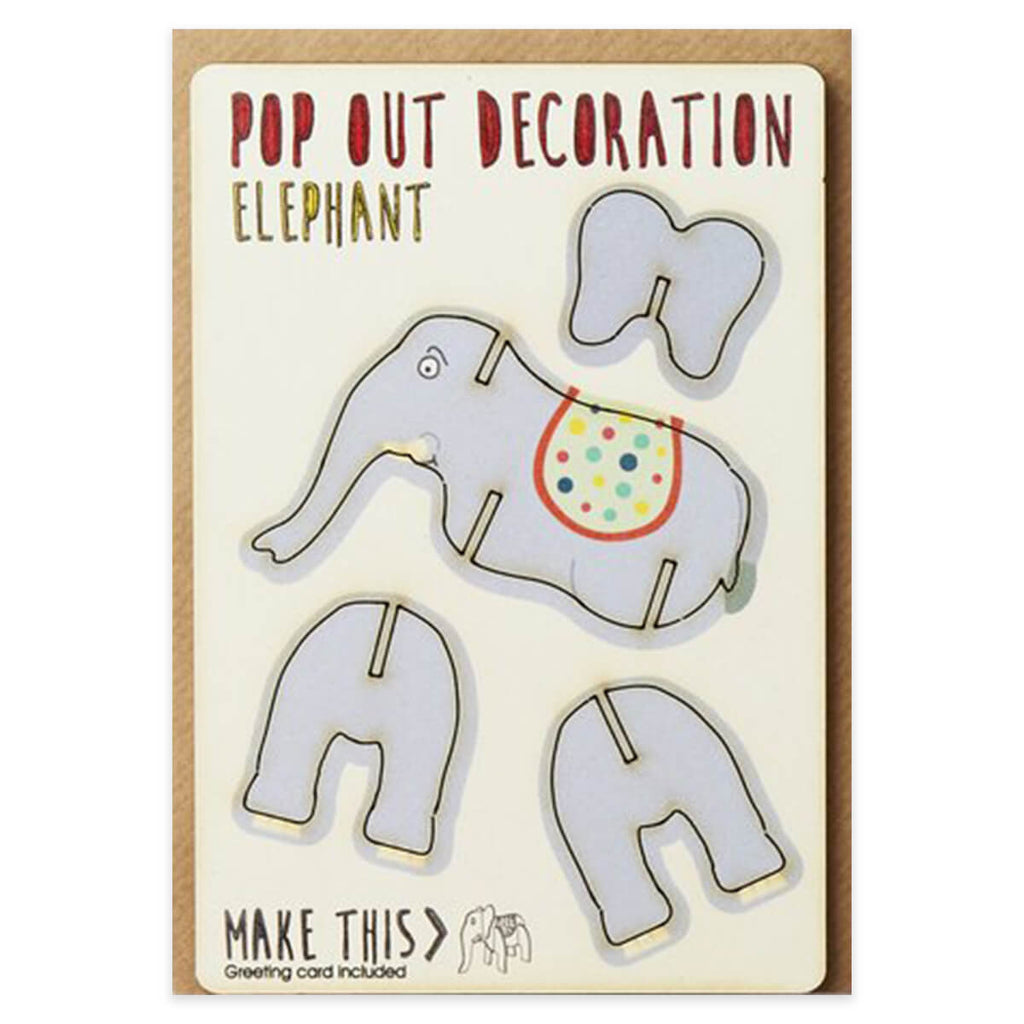 Elephant Pop Out Decoration And Greetings Card by The Pop Out Card Company