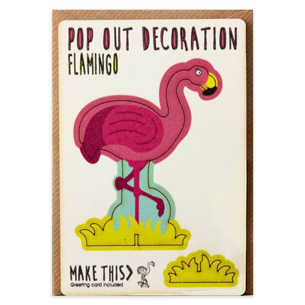 Flamingo Pop Out Decoration And Greetings Card by The Pop Out Card Company