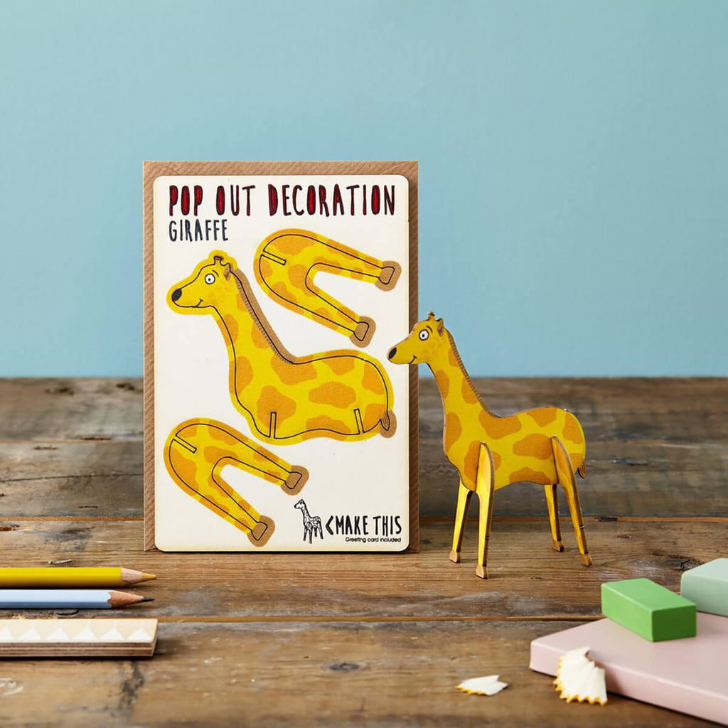 Giraffe Pop Out Decoration And Greetings Card by The Pop Out Card Company