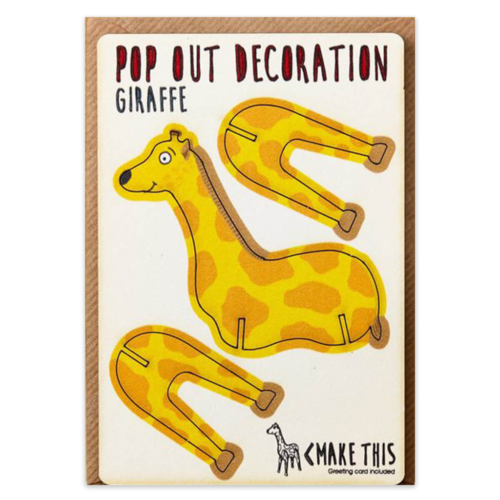 Giraffe Pop Out Decoration And Greetings Card by The Pop Out Card Company