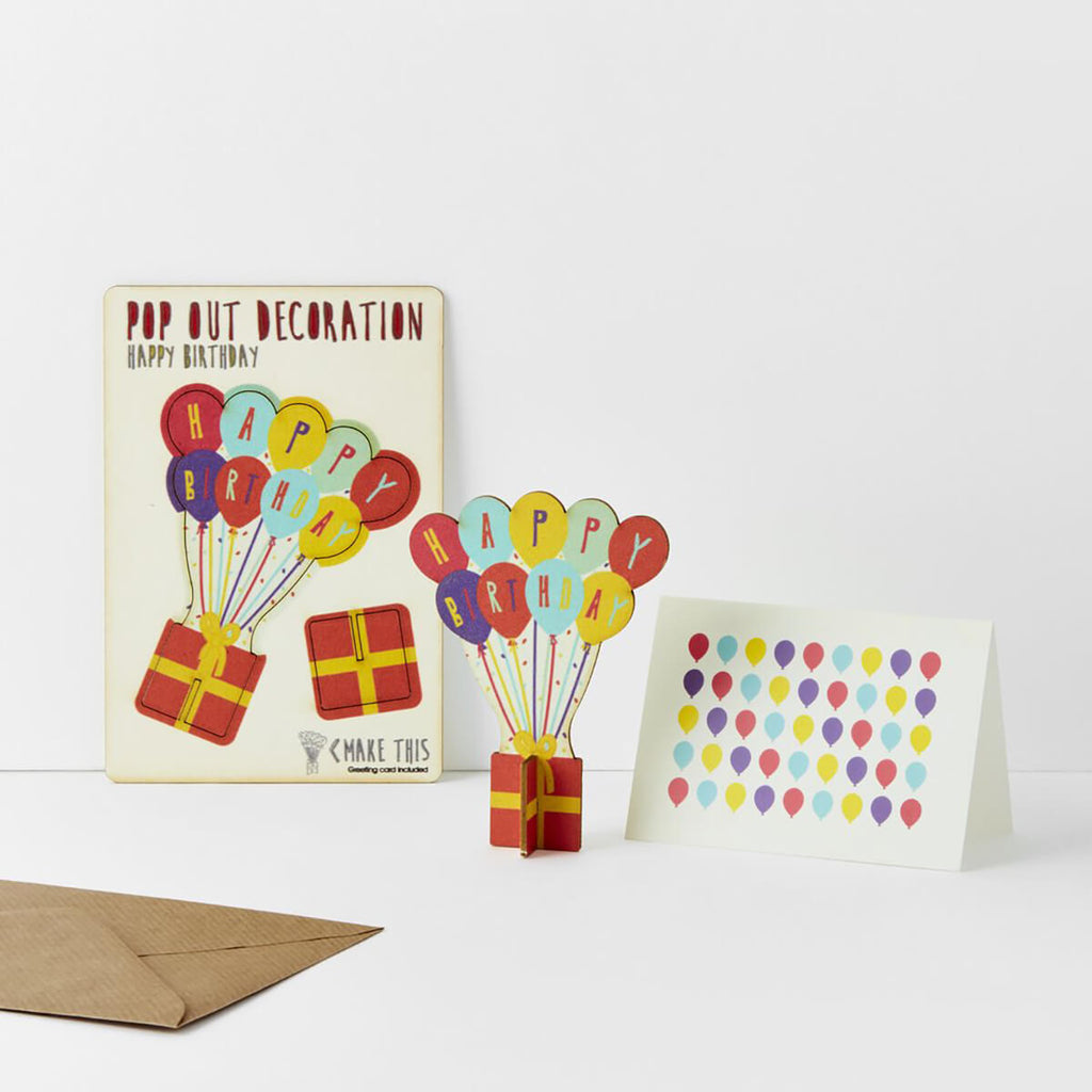 Happy Birthday Pop Out Decoration And Greetings Card by The Pop Out Card Company