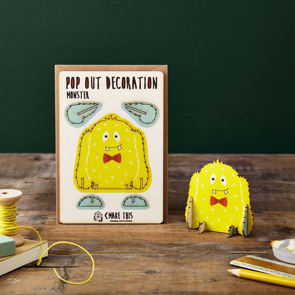 Monster Pop Out Decoration And Greetings Card by The Pop Out Card Company