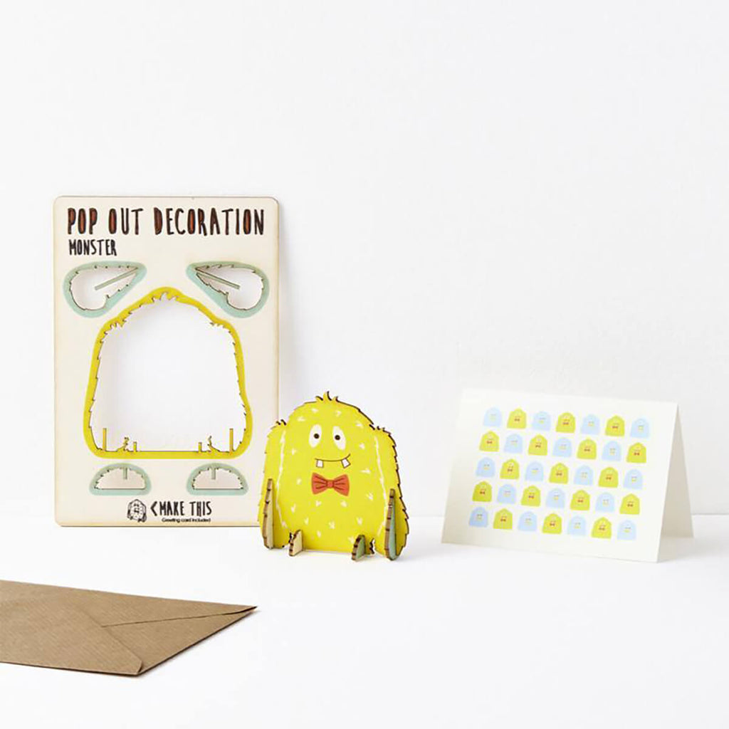 Monster Pop Out Decoration And Greetings Card by The Pop Out Card Company