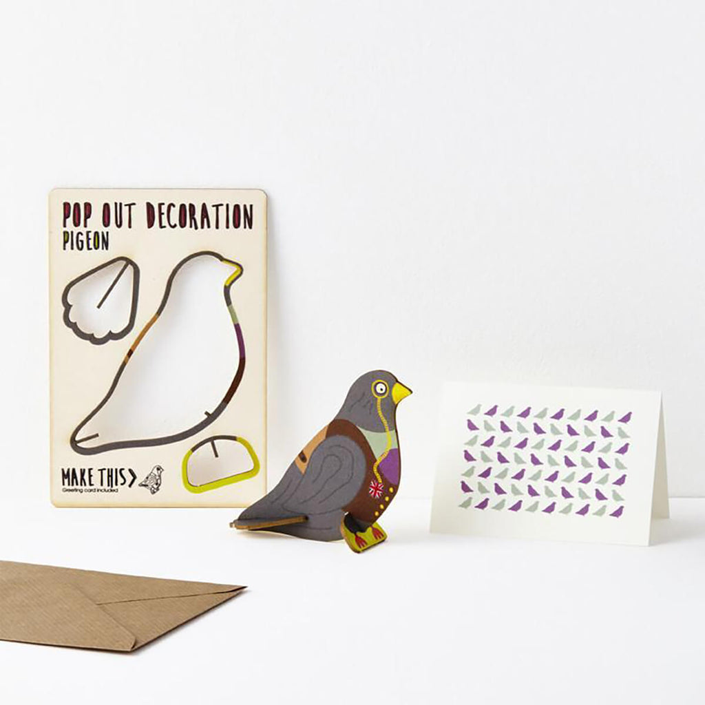 Pigeon Pop Out Decoration And Greetings Card by The Pop Out Card Company