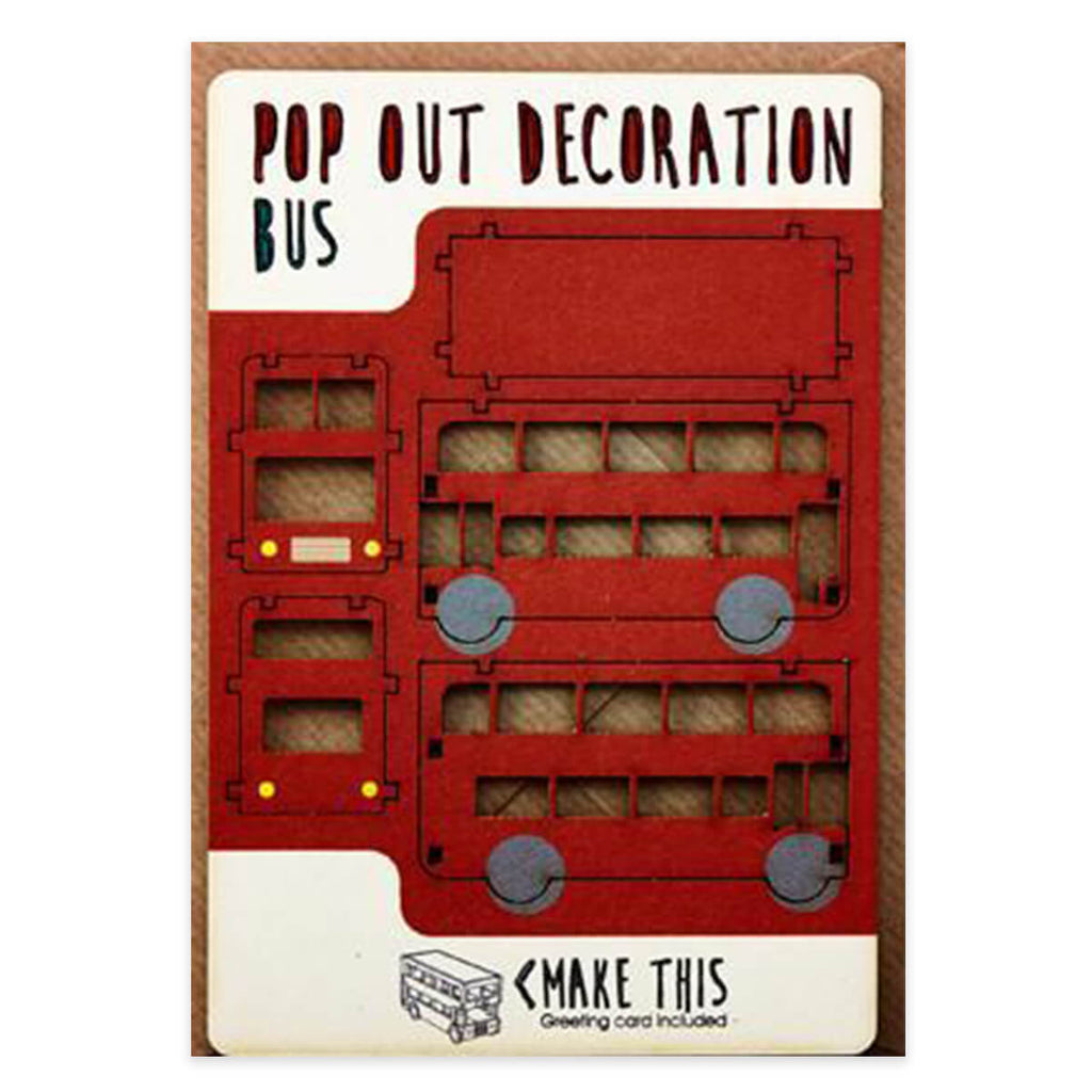 Bus Pop Out Decoration And Greetings Card by The Pop Out Card Company