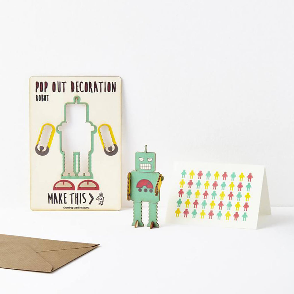 Robot Pop Out Decoration And Greetings Card by The Pop Out Card Company