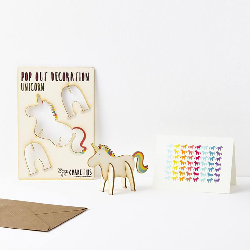 Unicorn Pop Out Decoration And Greetings Card by The Pop Out Card Company