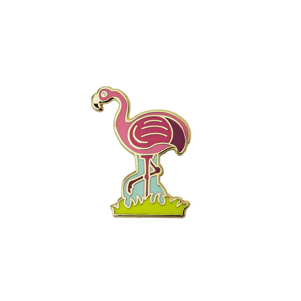 Flamingo Enamel Pin Badge by The Pop Out Card Company
