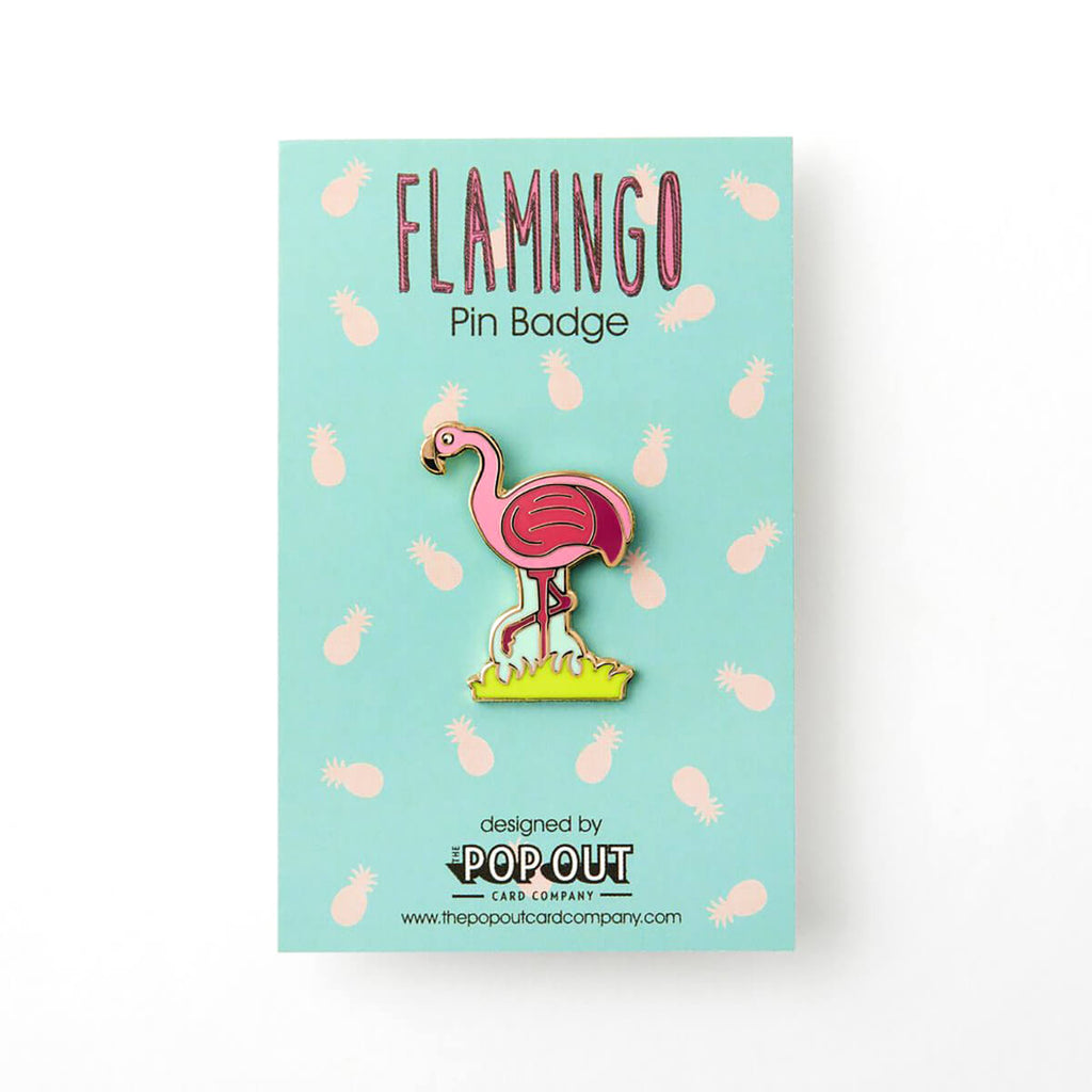Flamingo Enamel Pin Badge by The Pop Out Card Company