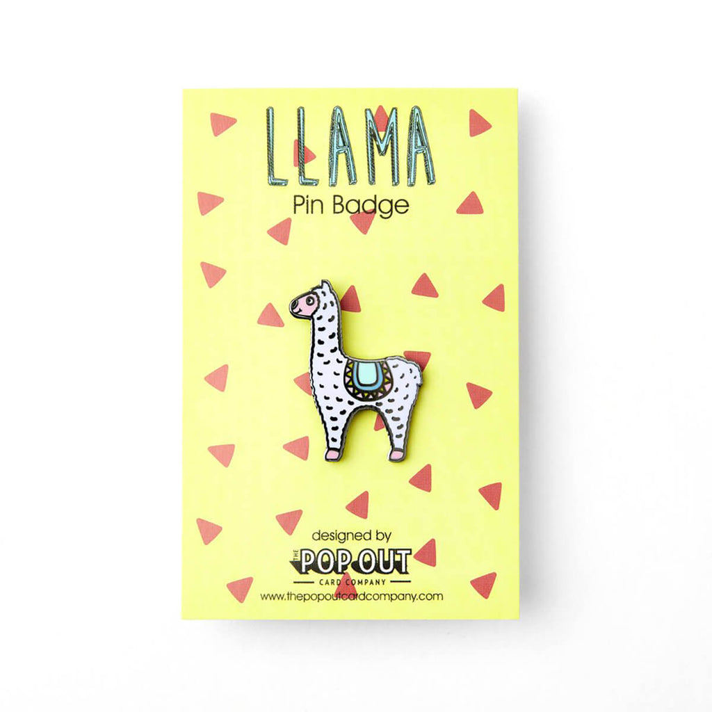 Llama Enamel Pin Badge by The Pop Out Card Company