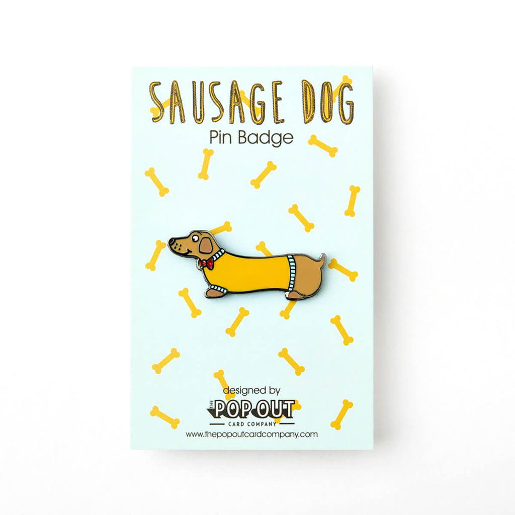 Sausage Dog Enamel Pin Badge by The Pop Out Card Company