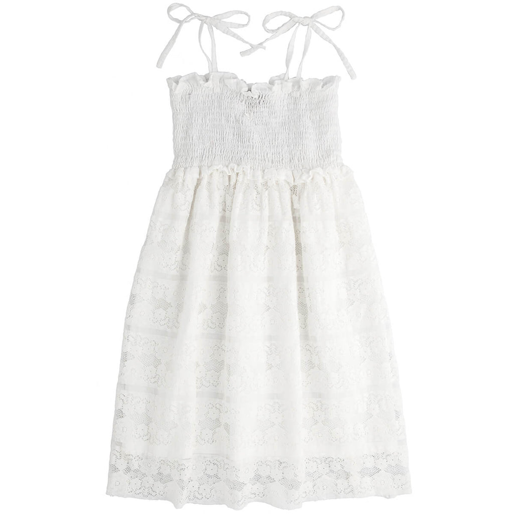 Lace Midi Dress in Off White by Tocoto Vintage