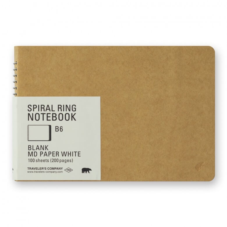 MD White Spiral Ring Notebook B6 by Traveler's Company