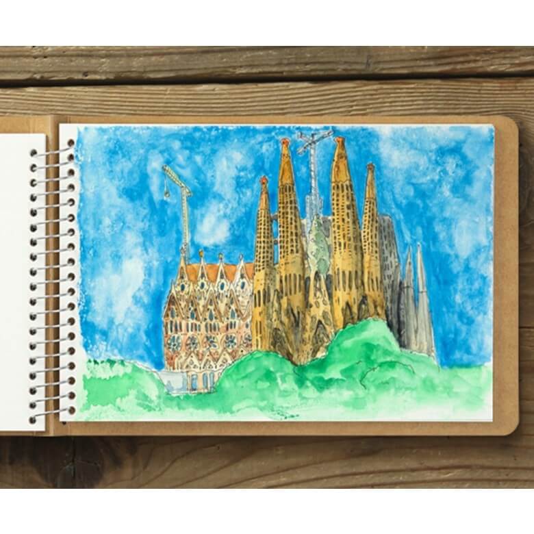 Watercolour Spiral Ring Notebook B6 Slim by Traveler's Company