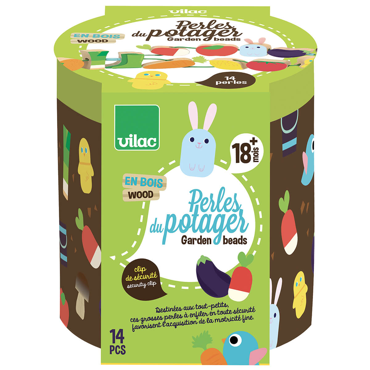 Vegetable Garden Large Beads Threading Toy by Vilac