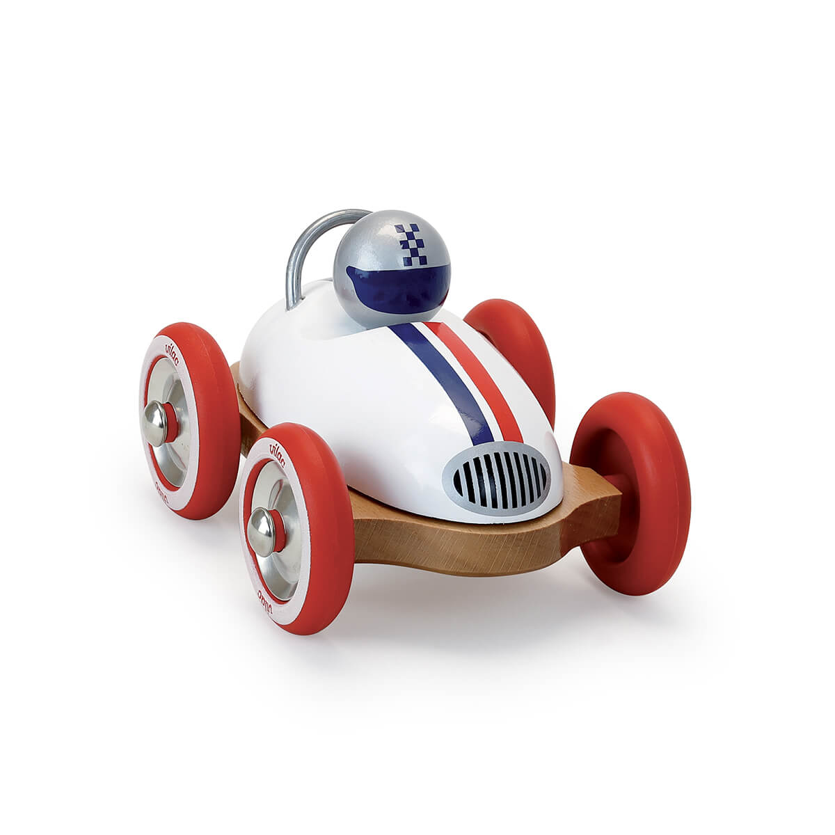 Wooden Vintage Roadster Car in White by Vilac