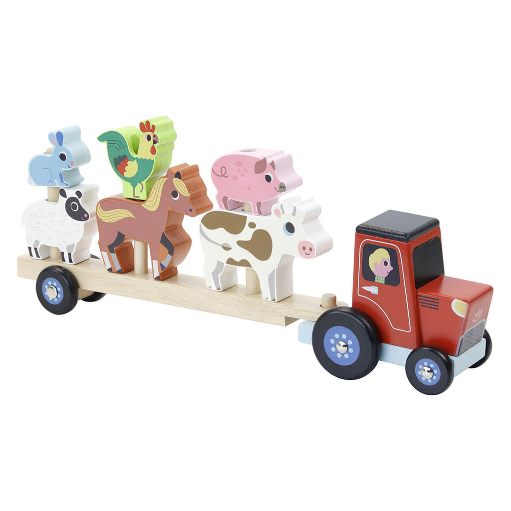 Ingela P. Arrhenius Truck and Trailer with Animals Stacking Toy by Vilac