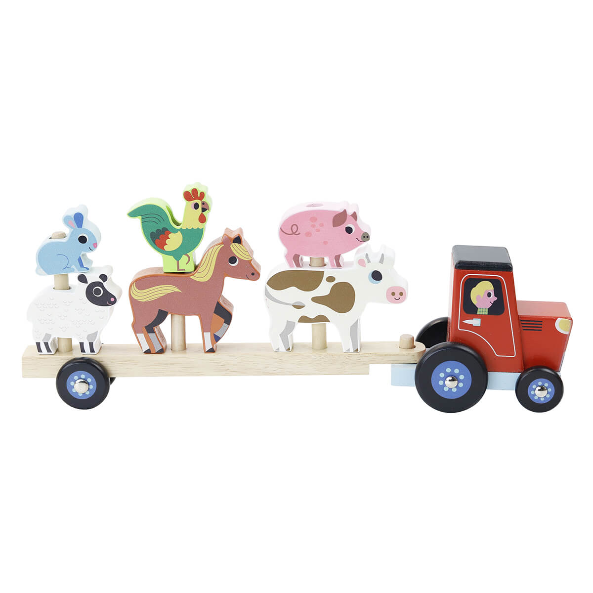 Ingela P. Arrhenius Truck and Trailer with Animals Stacking Toy by Vilac