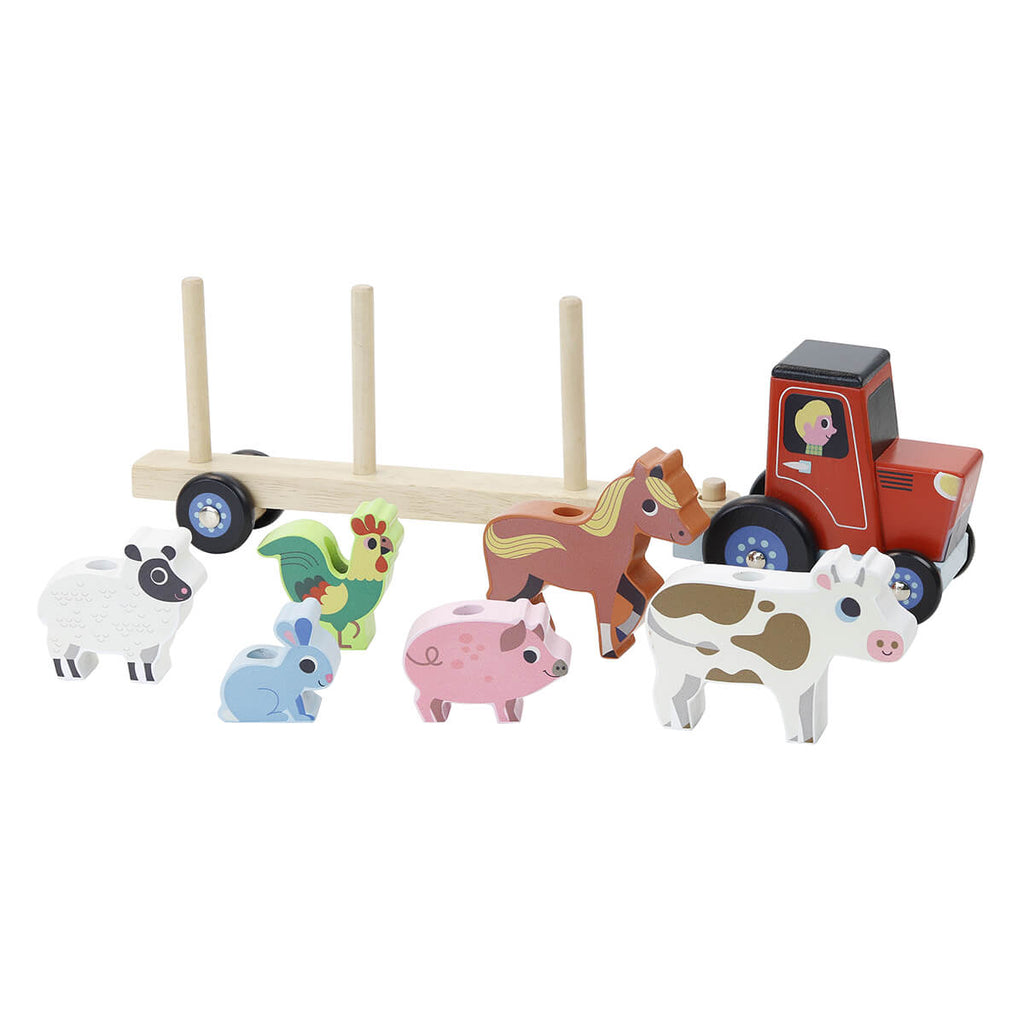 Ingela P. Arrhenius Truck and Trailer with Animals Stacking Toy by Vilac