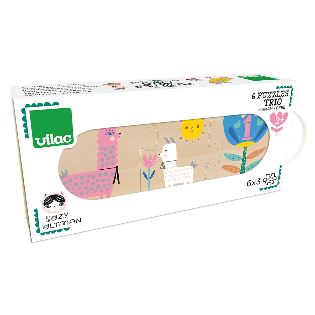 Suzy Ulman Mum and Baby Trio Jigsaw Puzzles by Vilac (6x3pcs)