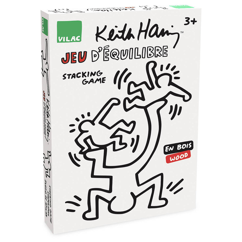Keith Haring Character Stacking Blocks in Natural Wood by Vilac