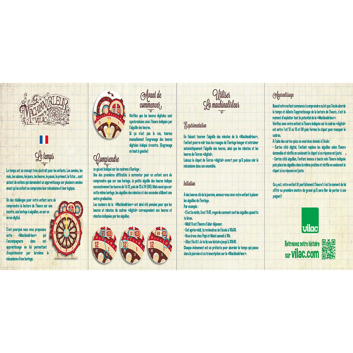 Machinalirleur Wooden Learning Clock by Vilac