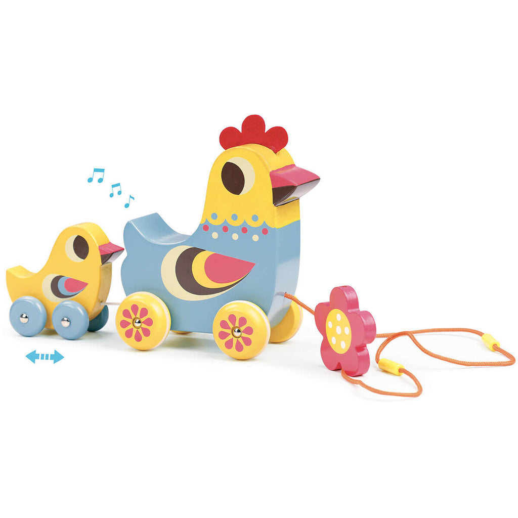 Ingela P. Arrhenius Hen And Chick Musical Pull Toy by Vilac