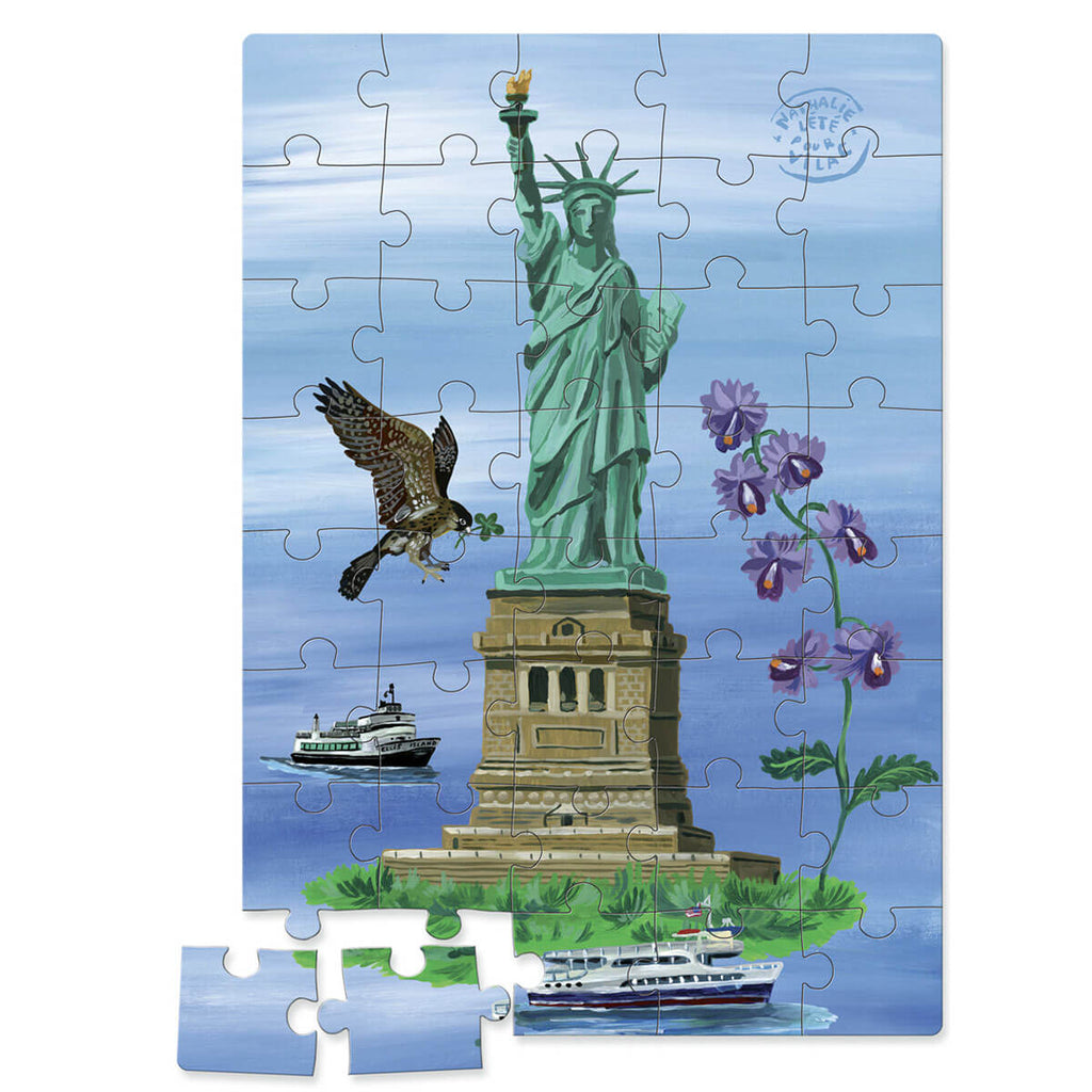 Nathalie Lété New York Wooden Jigsaw Puzzle Set of 3 by Vilac