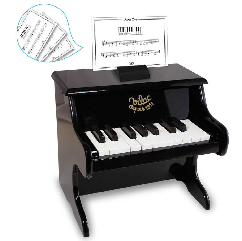 Wooden Piano in Black By Vilac