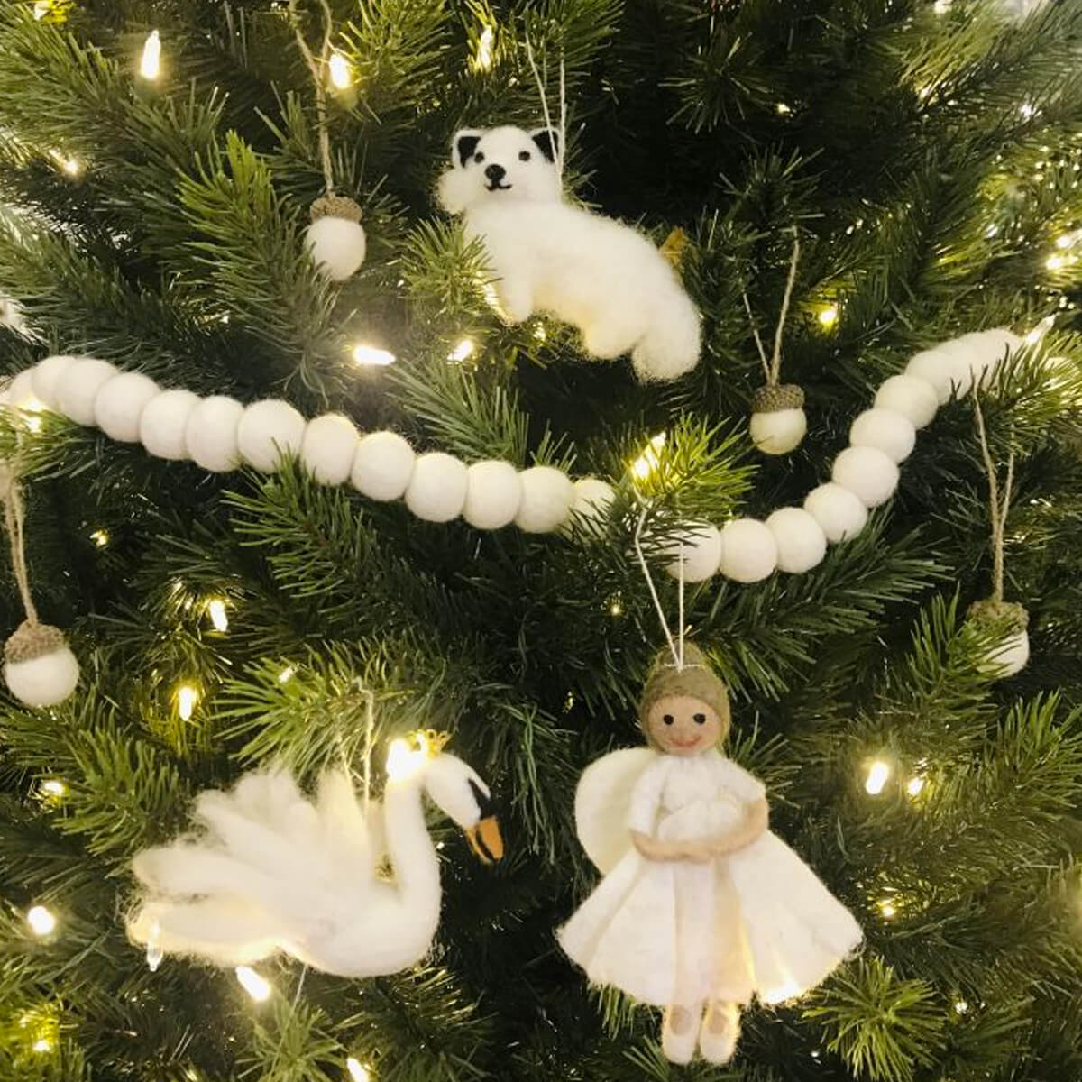 Felt Bubble Garland in White by Felt So Good