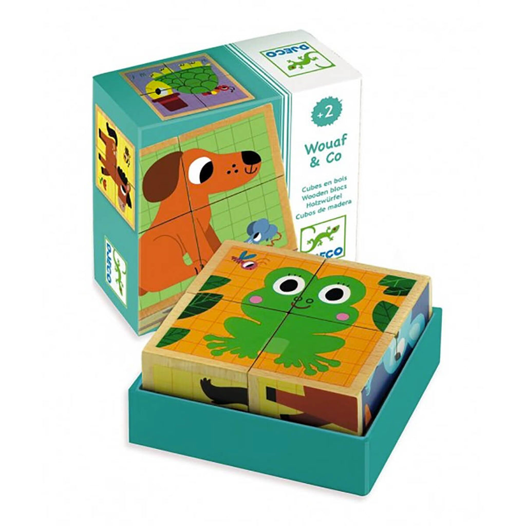Wouf & Co 4 Wooden Blocks Puzzle by Djeco