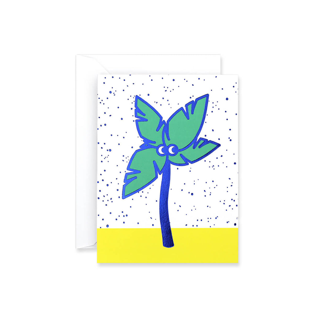 Palm Tree Foil Blocked Mini Greetings Card by Rachel Peck for Wrap
