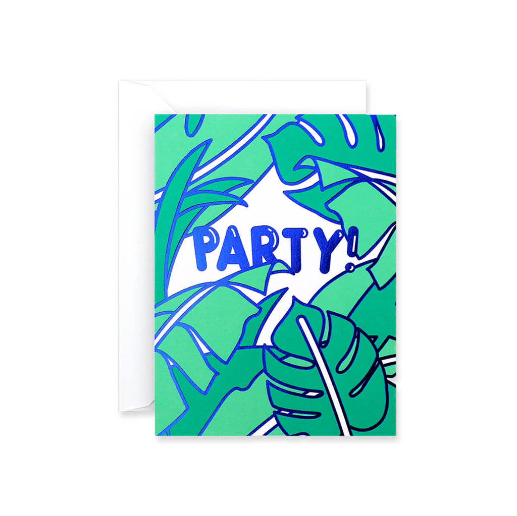 Party! Foil Blocked Mini Greetings Card by Rachel Peck for Wrap