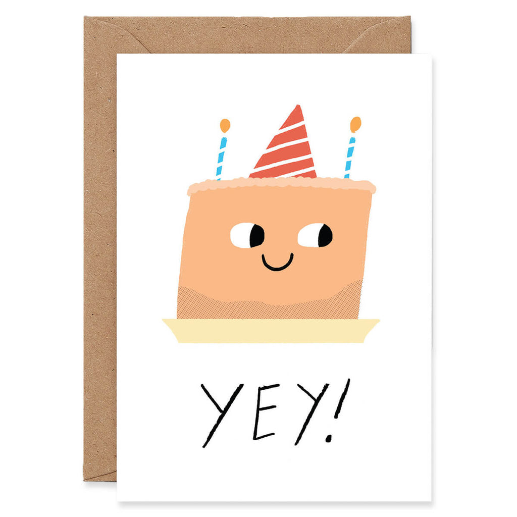 Yey Cake Greetings Card by Elliot Kruszynski for Wrap
