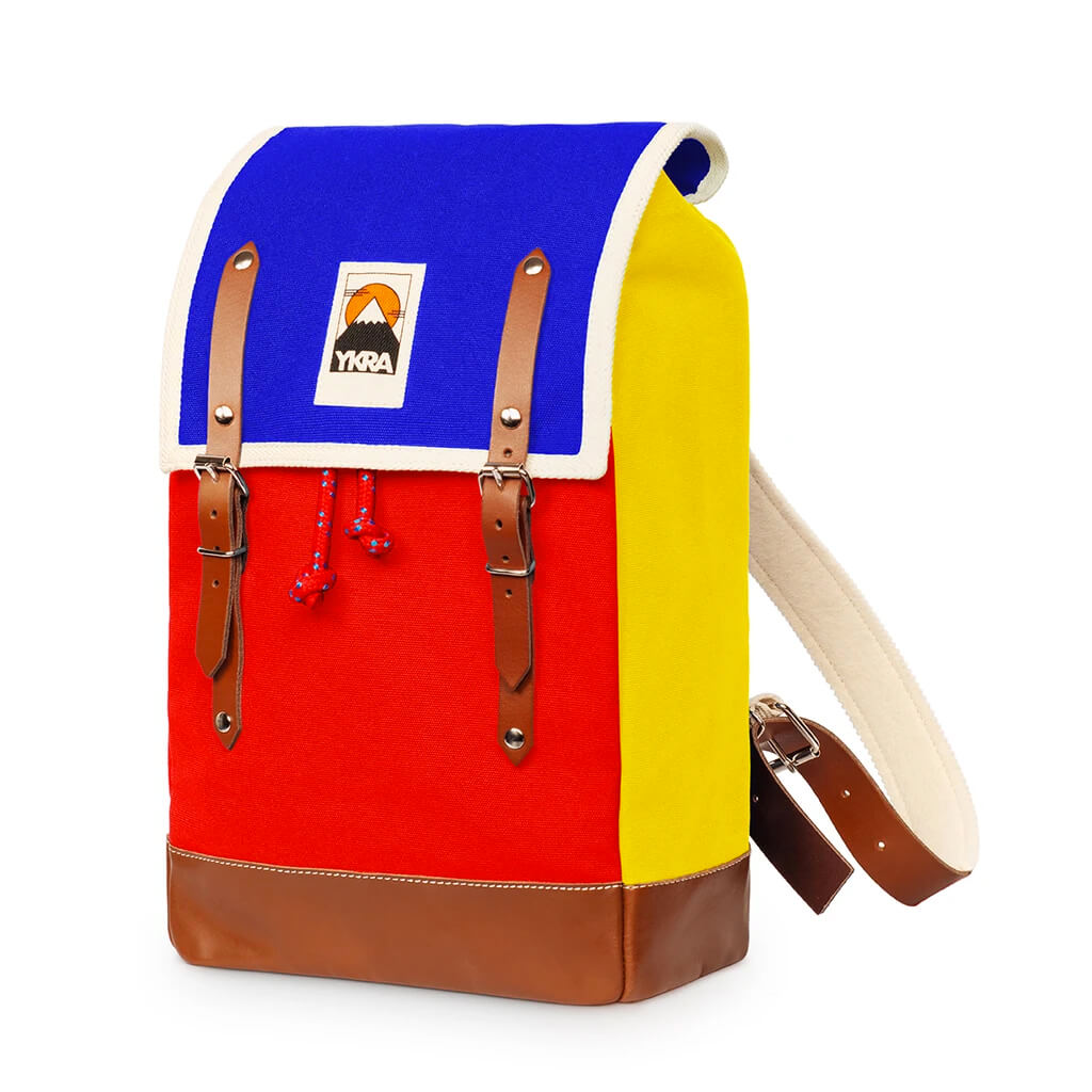Matra Mini Leather Backpack in Tricolor by YKRA