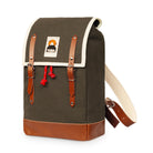 Matra Mini Leather Backpack in Khaki by YKRA