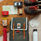 Matra Mini Leather Backpack in Khaki by YKRA