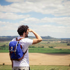 Matra Mini Leather Backpack in Blue by YKRA