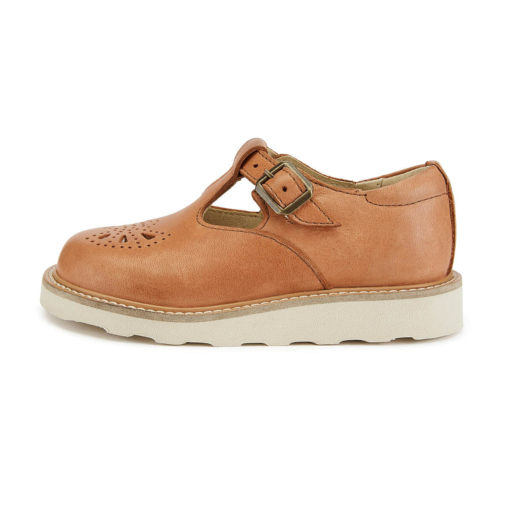 Rosie T-Bar Shoes in Clay Leather by Young Soles