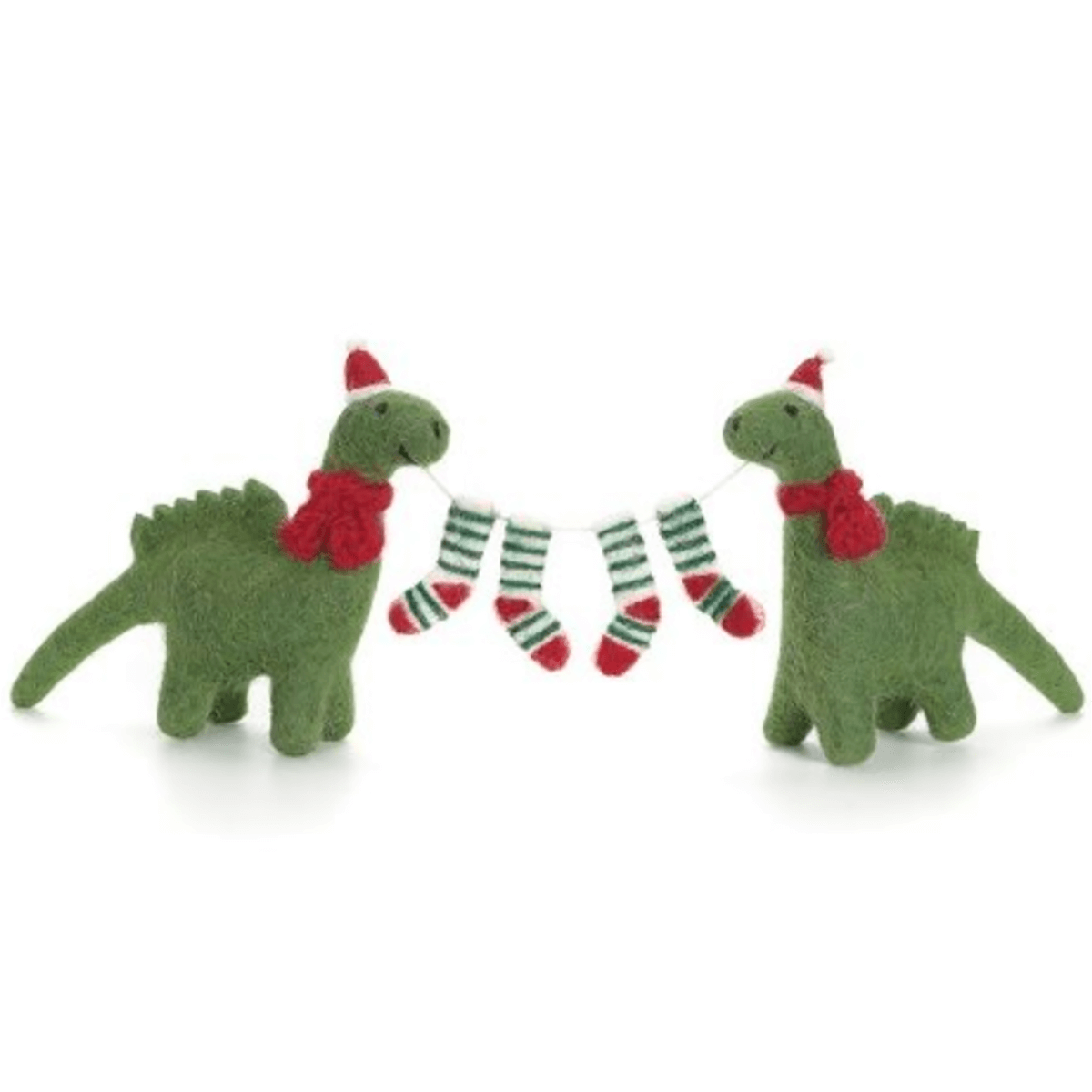 Diplodocus Pair with Stockings Garland Decoration by Amica