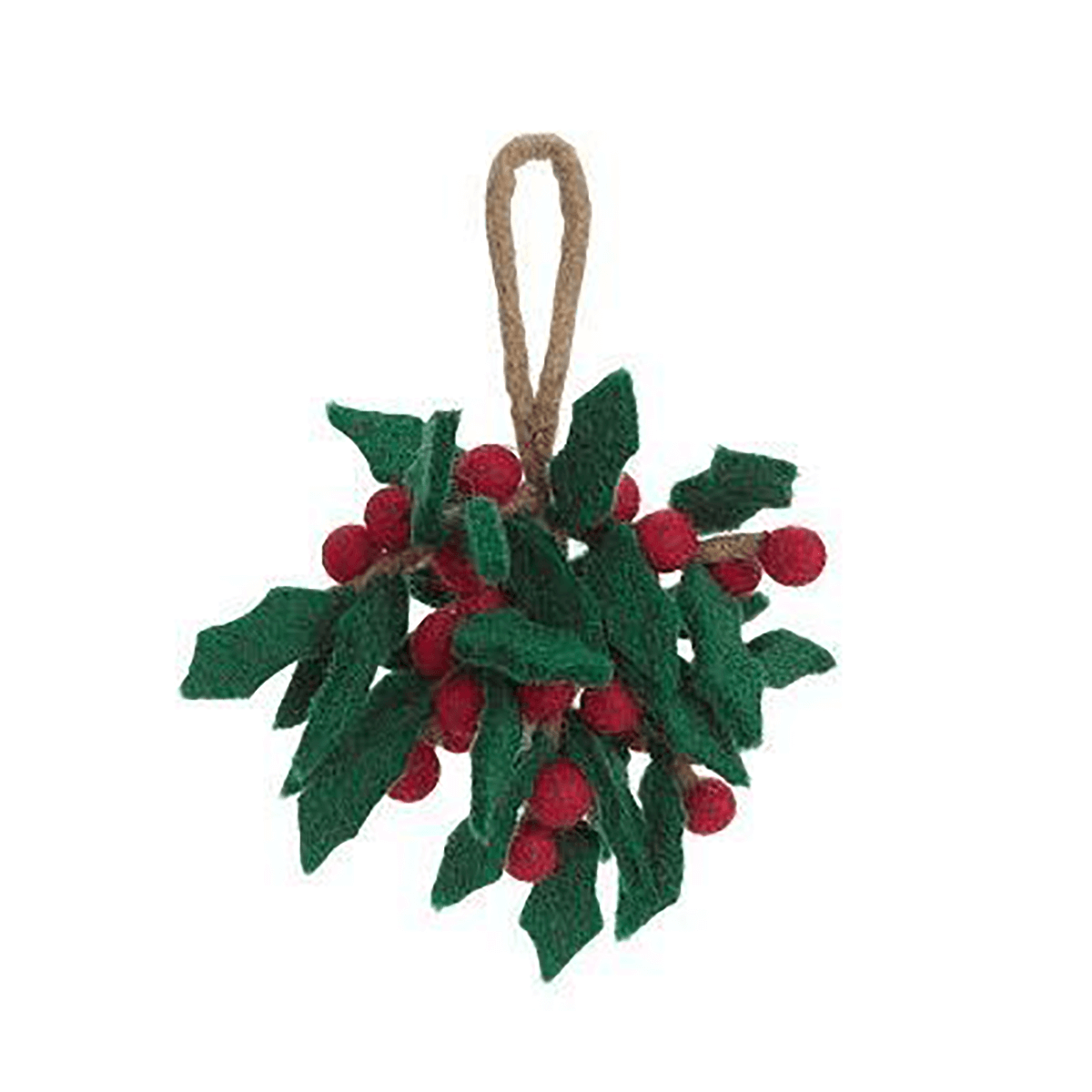 Holly Sprig Felt Christmas Decoration by Amica